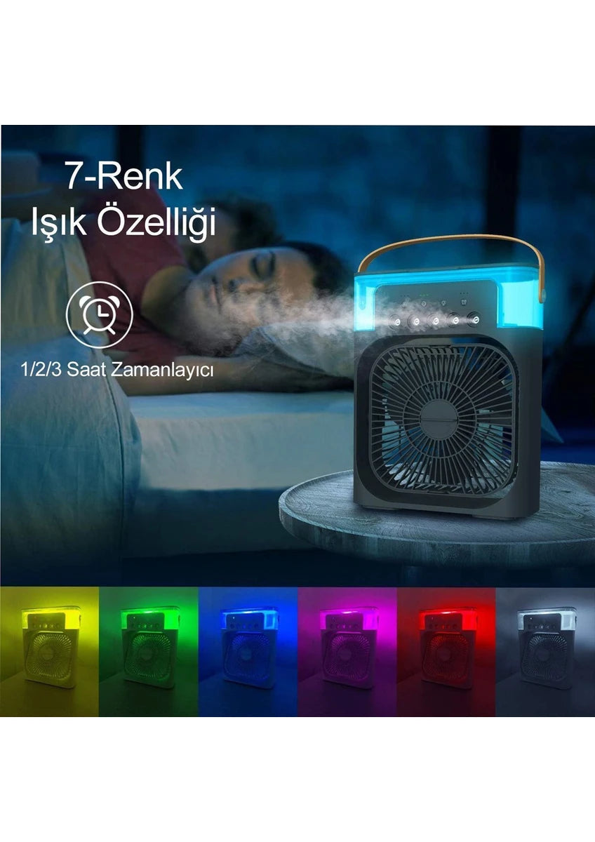CoverZone HR025 Mini Hava Soğutucu, Taşınabilir Hortumsuz Portatif Klima, Mobil Sulu Klima, 3 Rüzgar Hızı, 3 Sis Modu, Taşınabilir Buzlu